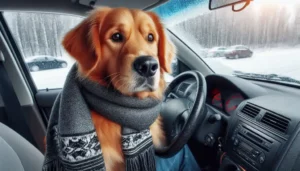 Winter - dog in cold car