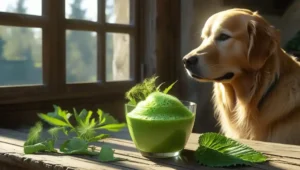 Dog moothie from healthy wild herbs