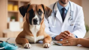 Dog at the vet