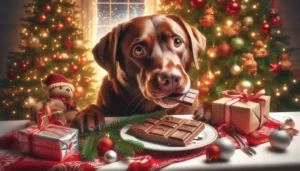 Christmas - dog snacks on chocolate