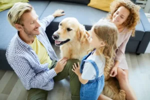 Family with dog