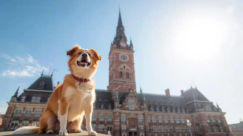 Hund von dem Hamburger Rathaus