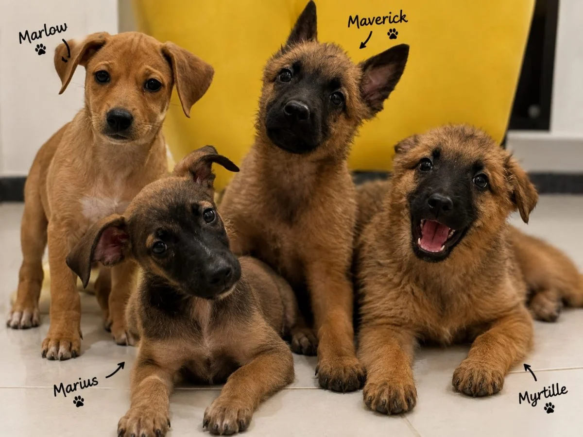 4 puppies