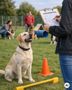 Practical knowledge test for dogs